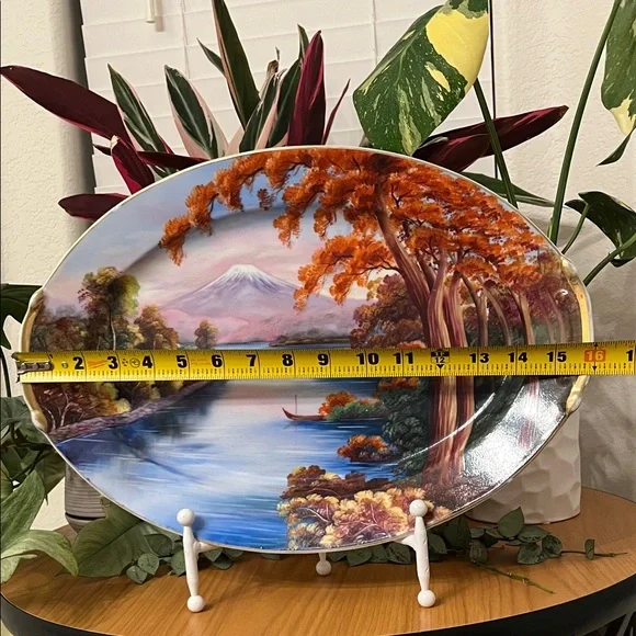 Lily China Vintage Hand Painted Art Platter Made in Japan 1940’s - Picture 8 of 10